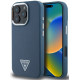 Mėlynas dėklas Apple iPhone 16 Pro telefonui "Guess PU Grained Triangle Logo Case"