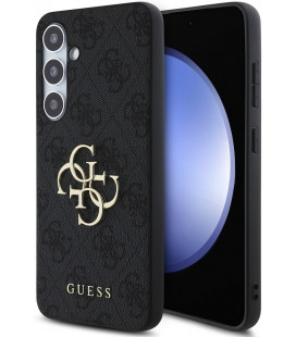 Pilkas dėklas Samsung Galaxy S24 FE telefonui "Guess PU 4G Metal Logo Case"