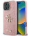 Rožinis dėklas Apple iPhone 16 Pro Max telefonui "Guess PU Fixed Glitter 4G Metal Logo Case"