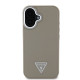 Rudas dėklas Apple iPhone 16 telefonui "Guess PU Grained Triangle Logo Case"