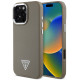 Rudas dėklas Apple iPhone 16 Pro Max telefonui "Guess PU Grained Triangle Logo Case"