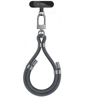 Pilkas dirželis telefonui "Tech-Protect C4S Rope Wrist Strap"