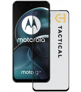 Juodas apsauginis grūdintas stiklas Motorola G14 telefonui "Tactical Glass Shield 5D"