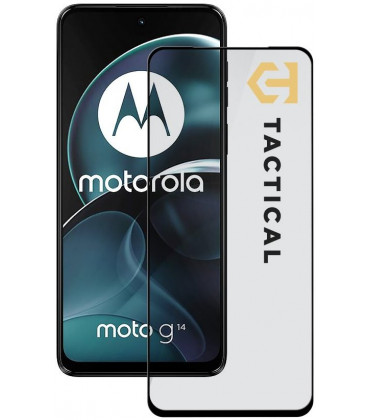 Juodas apsauginis grūdintas stiklas Motorola G14 telefonui "Tactical Glass Shield 5D"