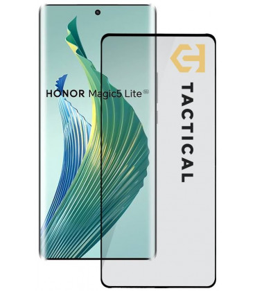 Juodas apsauginis grūdintas stiklas Honor Magic5 Lite 5G telefonui "Tactical Glass Shield 5D"