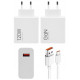 Originalus baltas Xiaomi 120W GaN 1xUSB-A pakrovėjas + USB-A - USB-C 6A laidas "Xiaomi MDY-14-EE"