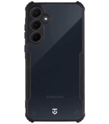 Juodas / skaidrus dėklas Samsung Galaxy A35 5G telefonui "Tactical Quantum Stealth Cover"