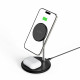 Juodas belaidis 15W pakrovėjas - stovas "Tech-Protect Qi15W-A39 2in1 Magnetic Magsafe Wireless Charger"