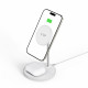 Baltas belaidis 15W pakrovėjas - stovas "Tech-Protect Qi15W-A39 2in1 Magnetic Magsafe Wireless Charger"