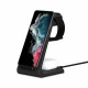 Juodas belaidis 15W pakrovėjas - stovas Android telefonams "Tech-Protect Qi15W-A36 3in1 Wireless Charger"