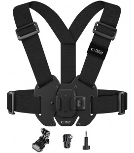 Juodas krūtinės diržas - laikiklis GoPro / DJI / INTA360 kameroms "Tech-Protect GA100 Chest Mount"