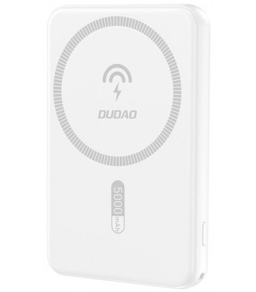 Balta išorinė baterija - PowerBank 5000mAh USB-A + USB-C 20W MagSafe "Dudao K14S"