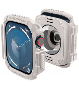 Smėlio spalvos dėklas Apple Watch 10 / 11 (46 mm) laikrodžiui "Spigen Rugged Armor"
