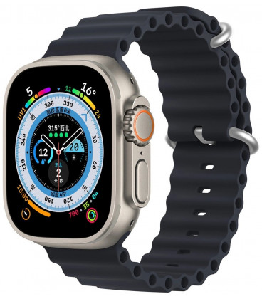 Tamsiai mėlyna apyrankė Apple Watch SE / 8 / 7 / 6 / 5 / 4 / 3 / 2 / 1 (38 / 40 / 41 / 42 mm) laikrodžiams "Dux Ducis OceanWave"