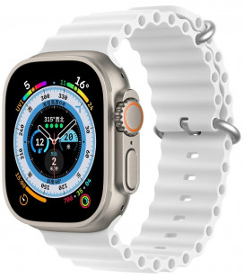 Balta apyrankė Apple Watch SE / 8 / 7 / 6 / 5 / 4 / 3 / 2 / 1 (38 / 40 / 41 / 42 mm) laikrodžiams "Dux Ducis OceanWave"