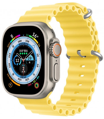 Geltona apyrankė Apple Watch SE / 8 / 7 / 6 / 5 / 4 / 3 / 2 / 1 (38 / 40 / 41 / 42 mm) laikrodžiams "Dux Ducis OceanWave"