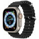 Juoda apyrankė Apple Watch 6 / 7 / 8 / 9 / 10 / SE / Ultra 1 / 2 (44 / 45 / 46 / 49 mm) "Dux Ducis OceanWave"