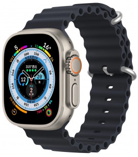 Tamsiai mėlyna apyrankė Apple Watch 6 / 7 / 8 / 9 / 10 / SE / Ultra 1 / 2 (44 / 45 / 46 / 49 mm) "Dux Ducis OceanWave"