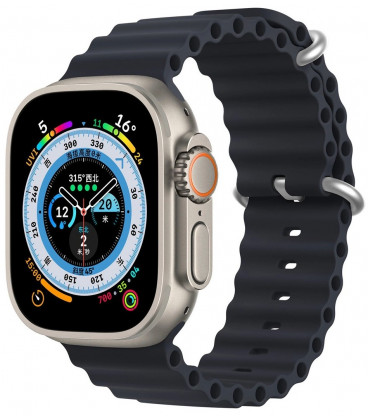 Tamsiai mėlyna apyrankė Apple Watch 6 / 7 / 8 / 9 / 10 / SE / Ultra 1 / 2 (44 / 45 / 46 / 49 mm) "Dux Ducis OceanWave"