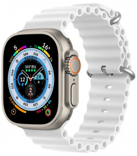 Balta apyrankė Apple Watch 6 / 7 / 8 / 9 / 10 / SE / Ultra 1 / 2 (44 / 45 / 46 / 49 mm) "Dux Ducis OceanWave"