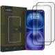 Juodas apsauginis grūdintas stiklas Apple iPhone 15 / 16 telefonui "HOFI Glass Pro+ 2-Pack"