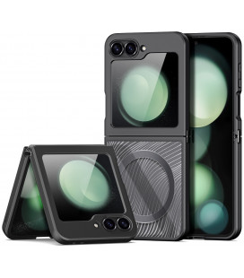 Juodas / skaidrus dėklas Samsung Galaxy Z Flip 6 / 7 FE telefonui "Dux Ducis Aimo Mag"