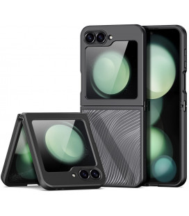 Juodas / skaidrus dėklas Samsung Galaxy Z Flip 6 / 7 FE telefonui "Dux Ducis Aimo"