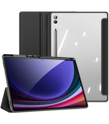 Juodas atverčiamas dėklas Samsung Galaxy Tab S10 Ultra / S9 Ultra / S8 Ultra planšetei "Dux Ducis Toby"