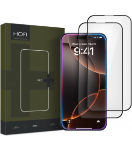 Juodas apsauginis grūdintas stiklas Apple iPhone 16 Pro / 17 / 17 Pro telefonui "HOFI Glass Pro+ 2-Pack"