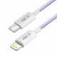 Purpurinis USB-C - Lightning PD27W / 3A 100cm laidas "Tech-Protect Ultraboost Lite"