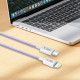 Purpurinis USB-C - Lightning PD27W / 3A 100cm laidas "Tech-Protect Ultraboost Lite"