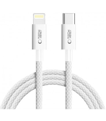 Pilkas USB-C - Lightning PD27W / 3A 200cm laidas "Tech-Protect Ultraboost Lite"