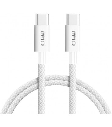 Baltas USB-C - USB-C PD60W / 3A 100cm laidas "Tech-Protect Ultraboost Lite"