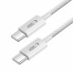 Baltas USB-C - USB-C PD60W / 3A 100cm laidas "Tech-Protect Ultraboost Lite"