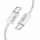 Baltas USB-C - USB-C PD60W / 3A 100cm laidas "Tech-Protect Ultraboost Lite"