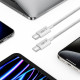 Baltas USB-C - USB-C PD60W / 3A 100cm laidas "Tech-Protect Ultraboost Lite"