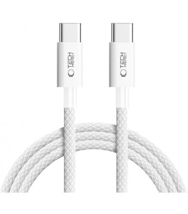 Baltas USB-C - USB-C PD60W / 3A 200cm laidas "Tech-Protect Ultraboost Lite"