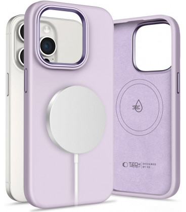 Purpurinis (Mauve) dėklas Apple iPhone 15 Pro telefonui "Tech-Protect Silicone Pure Magsafe"