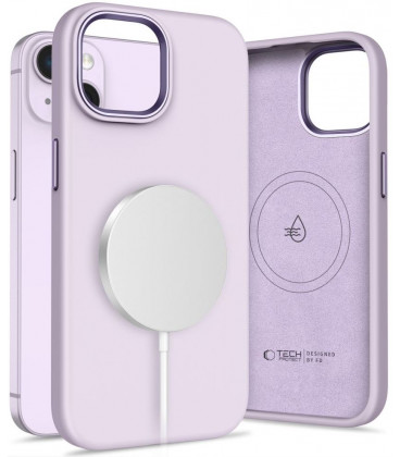 Purpurinis (Mauve) dėklas Apple iPhone 14 telefonui "Tech-Protect Silicone Pure Magsafe"