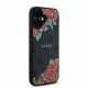 Juodas dėklas Apple iPhone 16 telefonui "Guess PU Leather 4G Roses MagSafe Case"