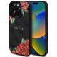 Juodas dėklas Apple iPhone 16 Pro telefonui "Guess PU Leather 4G Roses MagSafe Case"