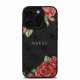 Juodas dėklas Apple iPhone 16 Pro telefonui "Guess PU Leather 4G Roses MagSafe Case"