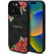 Juodas dėklas Apple iPhone 16 Pro Max telefonui "Guess PU Leather 4G Roses MagSafe Case"