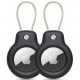 Juodas dėklas Apple Airtag 1 / 2 "Tech-Protect Rough Vein 2-Pack"