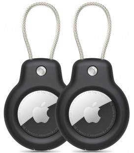 Juodas dėklas Apple Airtag 1 / 2 "Tech-Protect Rough Vein 2-Pack"