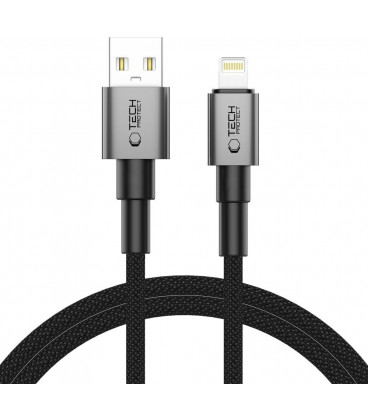 Pilkas USB-A - Lightning 15W / 3A 100cm laidas "Tech-Protect Ultraboost DNA"