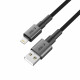 Pilkas USB-A - Lightning 15W / 3A 100cm laidas "Tech-Protect Ultraboost DNA"