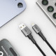 Pilkas USB-A - Lightning 15W / 3A 200cm laidas "Tech-Protect Ultraboost DNA"