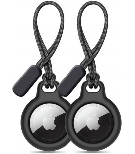 Juodas dėklas Apple Airtag 1 / 2 "Tech-Protect Rough Chain 2-Pack"