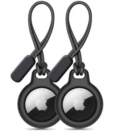 Juodas dėklas Apple Airtag 1 / 2 "Tech-Protect Rough Chain 2-Pack"